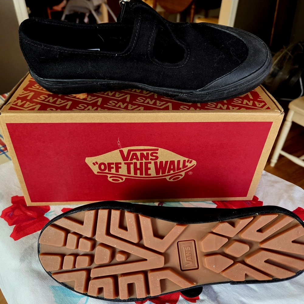 Vans Black Mary Jane Slip-On Sneakers